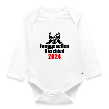 Enterrement de vie de garçon 2024 - Body Bébé bio manches longues - blanc - Devant