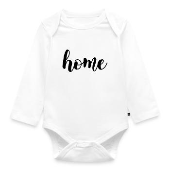 home lettrage - Body Bébé bio manches longues - blanc - Devant