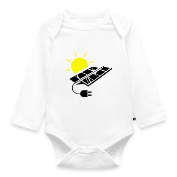 Photovoltaik Anlage Solar Energie - Baby Bio-Langarm-Body - Weiß - Vorne