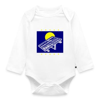 Photovoltaik Anlage Solar Energie - Baby Bio-Langarm-Body - Weiß - Vorne