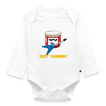 Jam Worth Gitarrist - Baby Bio-Langarm-Body - Weiß - Vorne
