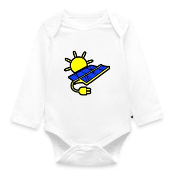 Photovoltaik Anlage Solar Energie - Baby Bio-Langarm-Body - Weiß - Vorne