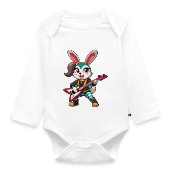 Cute Little Female Bunny - Organic Longsleeve Baby Bodysuit - white - Front