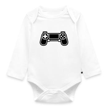 Videospiel-Controller - Baby Bio-Langarm-Body - Weiß - Vorne