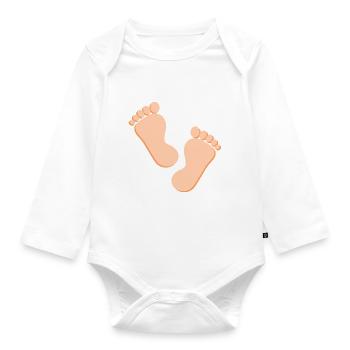Fuß Füße Fußpflege Podologie - Baby Bio-Langarm-Body - Weiß - Vorne