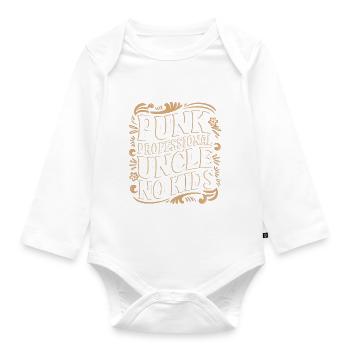 Punk Professional Uncle No Kids 9 - Baby Bio-Langarm-Body - Weiß - Vorne