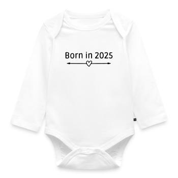Born in 2025 - Baby Bio-Langarm-Body - Weiß - Vorne