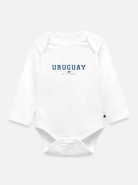 Uruguay - Baby Bio-Langarm-Body - Weiß