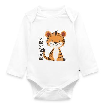 Tigre mignon - Rawrrr - Body Bébé bio manches longues - blanc - Devant