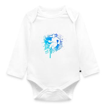 Eishockey Eishockey spielen Eishockeyspieler - Baby Bio-Langarm-Body - Weiß - Vorne