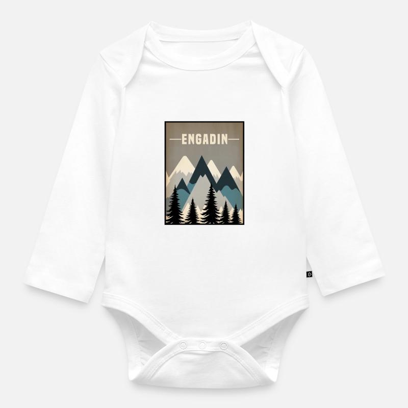 Engadine minimal - Body Bébé bio manches longues - blanc