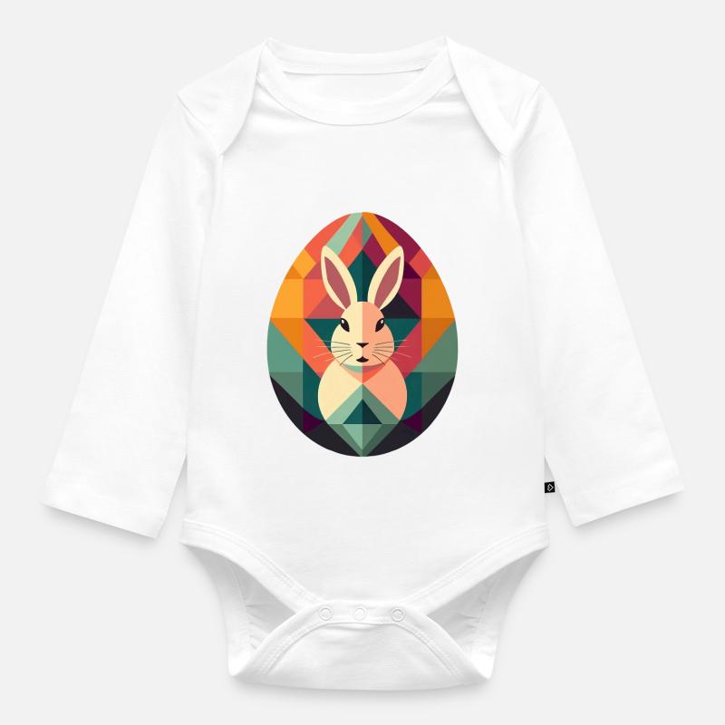 Easter Egg Design No.13 - Organic Longsleeve Baby Bodysuit - white