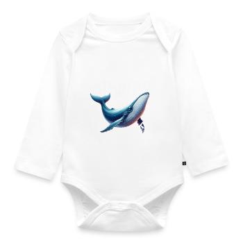 Protect the Whales Save the Ocean - Baby Bio-Langarm-Body - Weiß - Vorne
