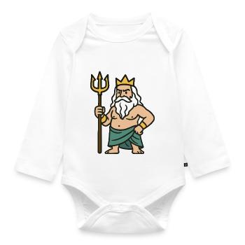 poseidon comic - Baby Bio-Langarm-Body - Weiß - Vorne