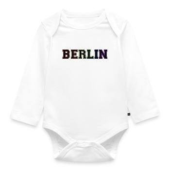 Berlin Varsity Rainbow - Organic Longsleeve Baby Bodysuit - white - Front