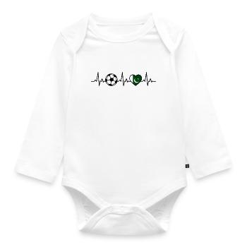 Pakistan Fußball Herzschlag Pakistan - Baby Bio-Langarm-Body - Weiß - Vorne