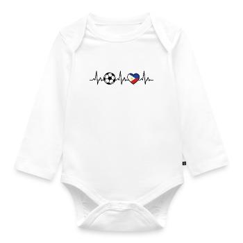 Philippinen Fußball Herzschlag Philippinen - Baby Bio-Langarm-Body - Weiß - Vorne