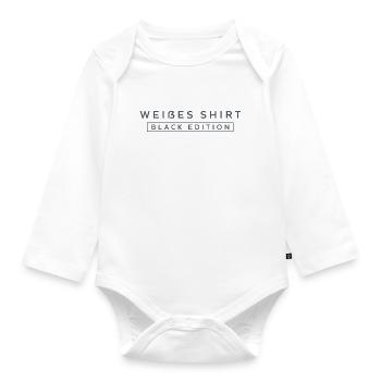 Weißes Shirt Black Edition - Baby Bio-Langarm-Body - Weiß - Vorne