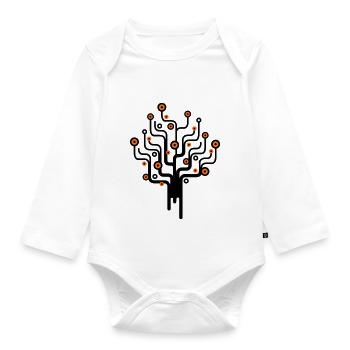 baum2_2f - Organic Longsleeve Baby Bodysuit - white - Front