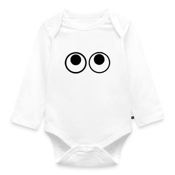 comic eyes 4 - Organic Longsleeve Baby Bodysuit - white - Front