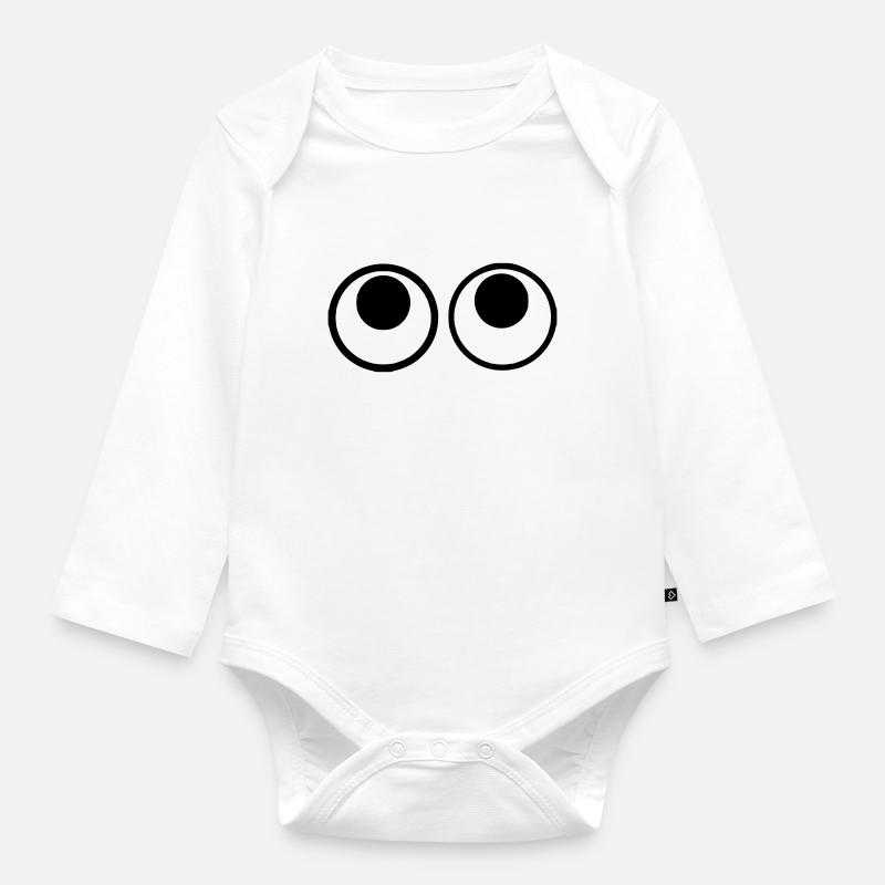 comic augen 4 - Baby Bio-Langarm-Body - Weiß