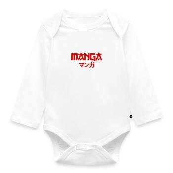 Manga Red - Organic Longsleeve Baby Bodysuit - white - Front