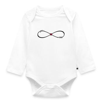 Unendlichkeitssymbol you & me Infinity BFF - Baby Bio-Langarm-Body - Weiß - Vorne