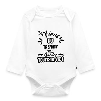 Le virus du Tir sportif cadeau - Body Bébé bio manches longues - blanc - Devant