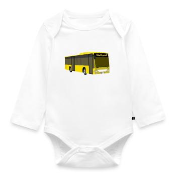 Bus Stuttgart - Baby Bio-Langarm-Body - Weiß - Vorne