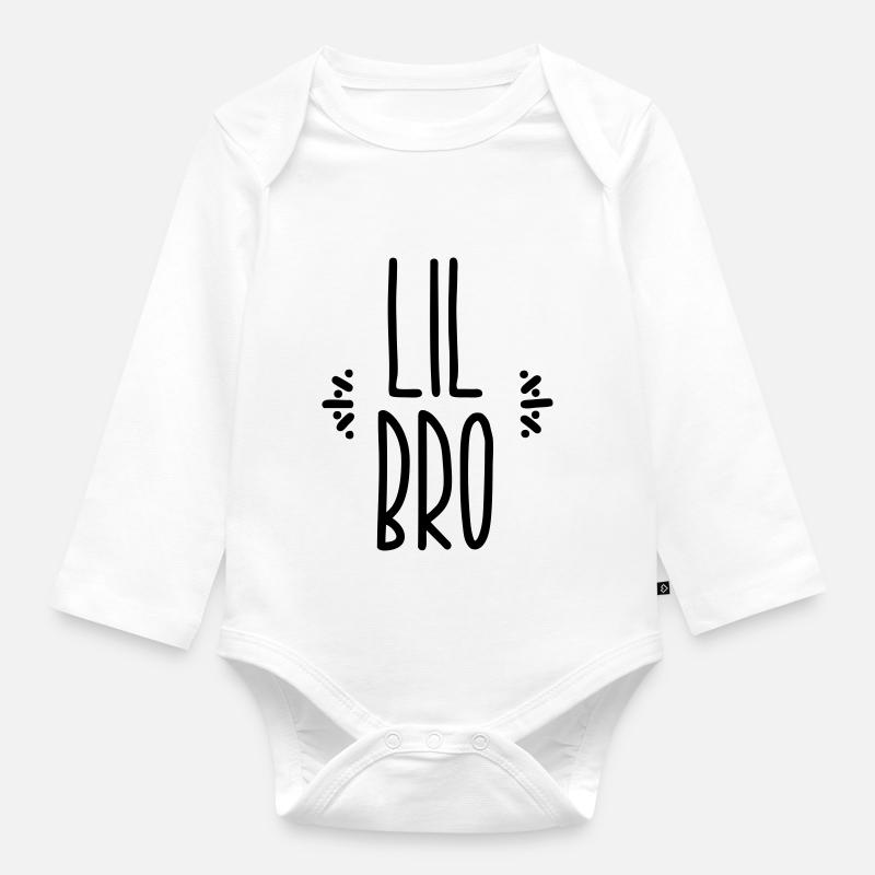lil bro - Body Bébé bio manches longues - blanc