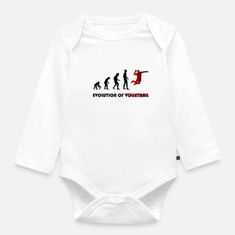 Évolution du volleyball - Body Bébé bio manches longues - blanc