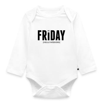 Its friday - Organic Longsleeve Baby Bodysuit - white - Front