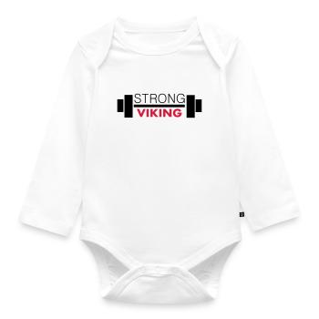 Strong Viking - Baby Bio-Langarm-Body - Weiß - Vorne
