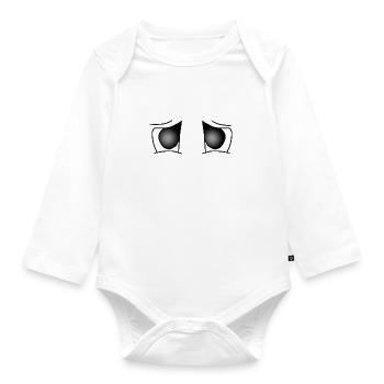 Traurige Augen - Baby Bio-Langarm-Body - Weiß - Vorne