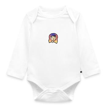 bunte Haare - Baby Bio-Langarm-Body - Weiß - Vorne