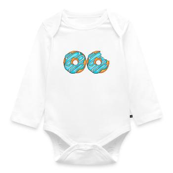 Donuts Confiserie Cookie Törtchen Kuchen Torten - Baby Bio-Langarm-Body - Weiß - Vorne