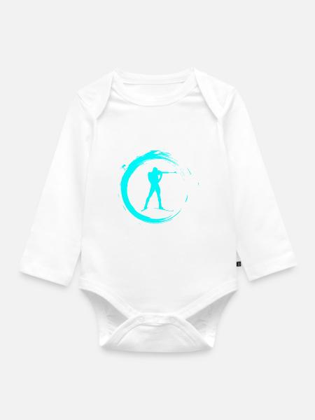 Biathlon - Baby Bio-Langarm-Body - Weiß