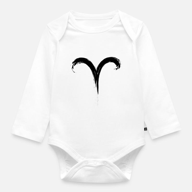 Ram - Organic Longsleeve Baby Bodysuit - white