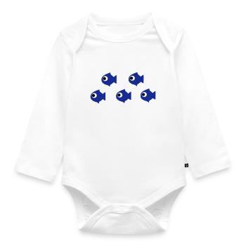 fishes - Organic Longsleeve Baby Bodysuit - white - Front
