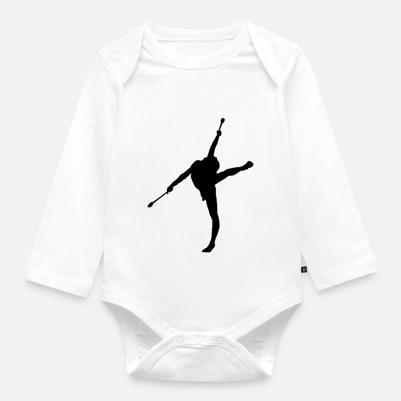 gymnastique rythmique 1 - Body Bébé bio manches longues - blanc