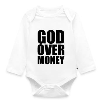 God - Organic Longsleeve Baby Bodysuit - white - Front
