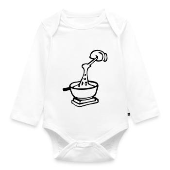 cook Swiss culinary specialty fondue - Organic Longsleeve Baby Bodysuit - white - Front