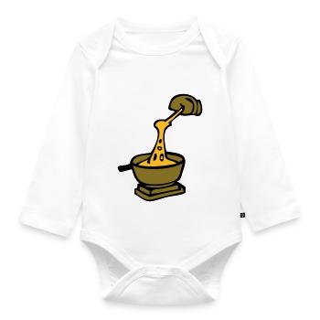 cheese Swiss culinary specialty fondue - Organic Longsleeve Baby Bodysuit - white - Front
