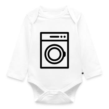 Waschmaschine - Baby Bio-Langarm-Body - Weiß - Vorne