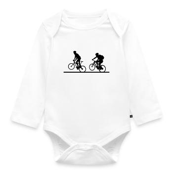 Radfahren, Radfahrer, Biker - Baby Bio-Langarm-Body - Weiß - Vorne