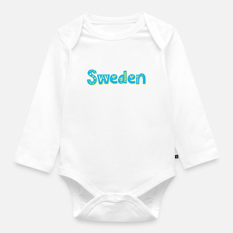 Suède - Body Bébé bio manches longues - blanc
