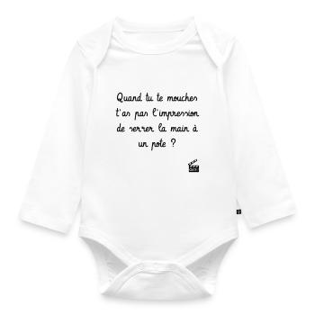 Quand tu te mouches, ... Les Visiteurs - Culte ! - Body Bébé bio manches longues - blanc - Devant