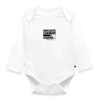 Sarcastic how - Organic Longsleeve Baby Bodysuit - white - Front