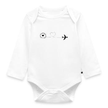 Love is Traveling - Organic Longsleeve Baby Bodysuit - white - Front