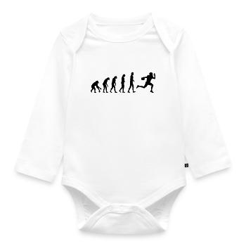 American Football Evolution - American Football - Baby Bio-Langarm-Body - Weiß - Vorne
